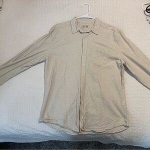 Line Of Trade Speckled Off White Long Sleeve Button Down Shirt Size XL